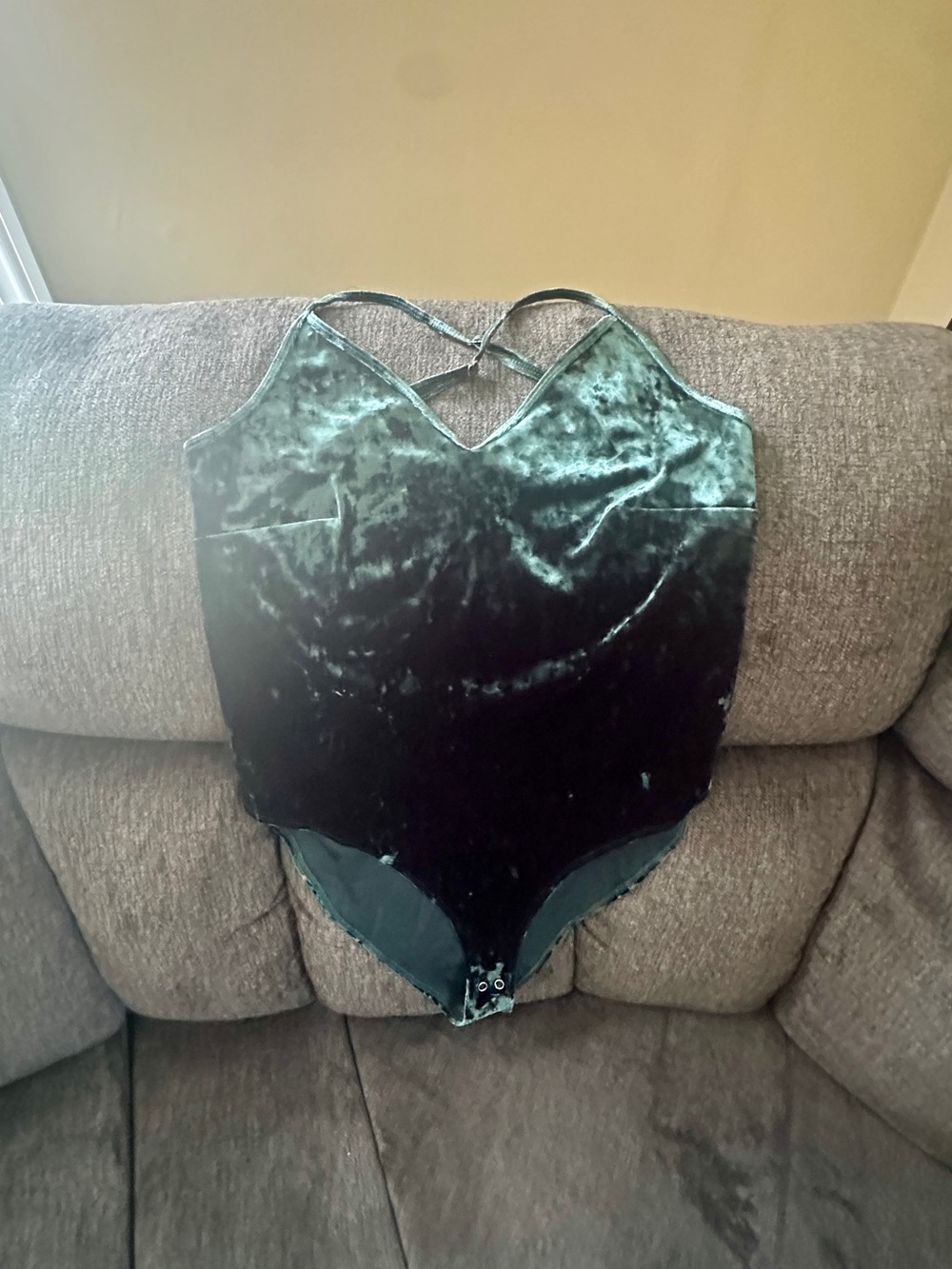 Forever 21+ Velvet Cross Back Bodysuit